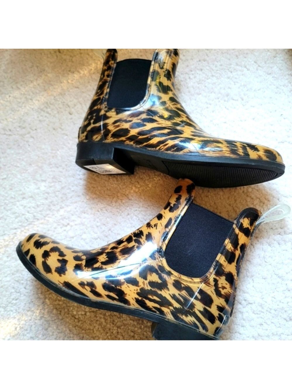 London Fog Women's Animal Print Rubber Chelsea Boots Size 7 M